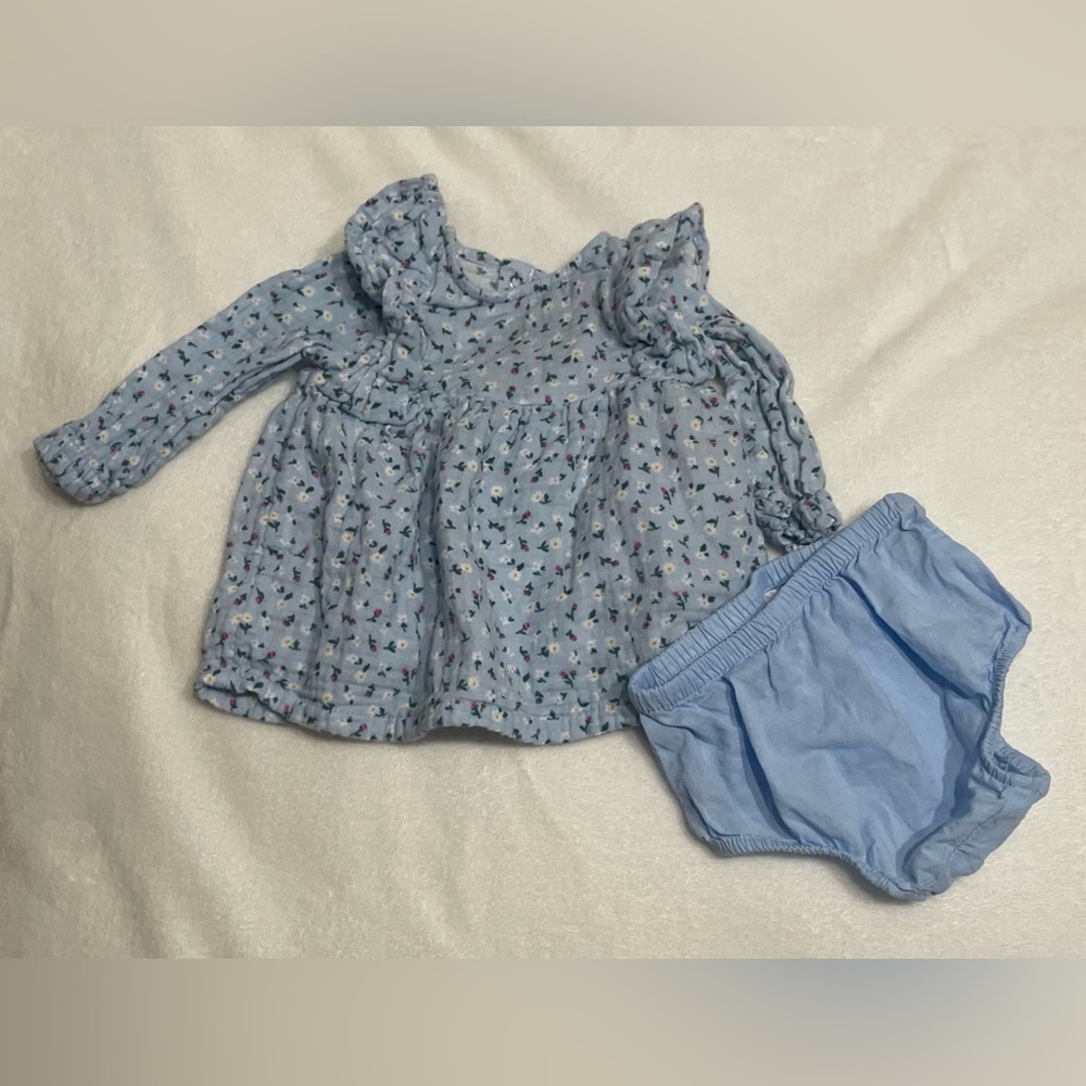 Cat and jack long sleeved blue floral dress